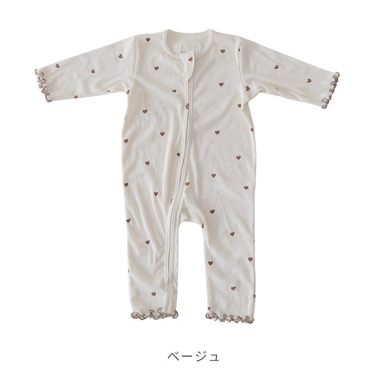 ダブルジップハートロンパース