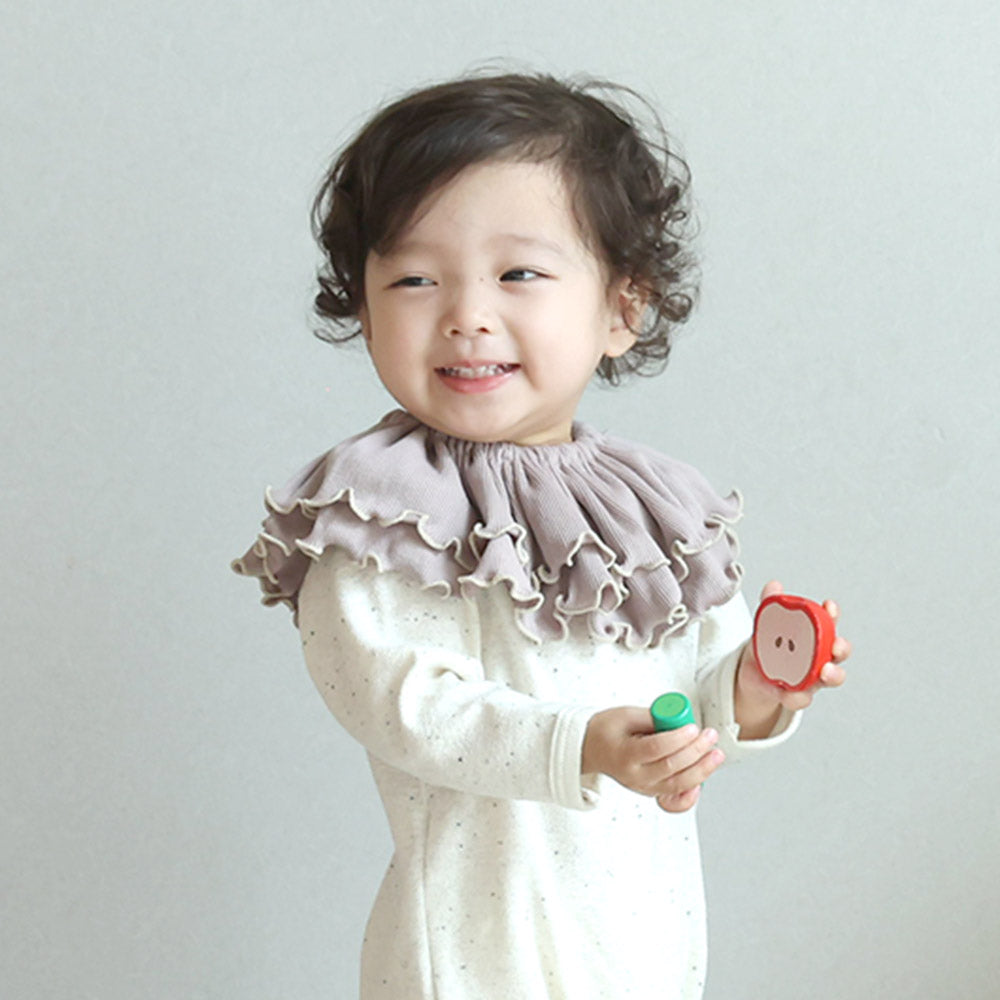 【G55】オーガニック二重フリルスタイstitch frill lib bib