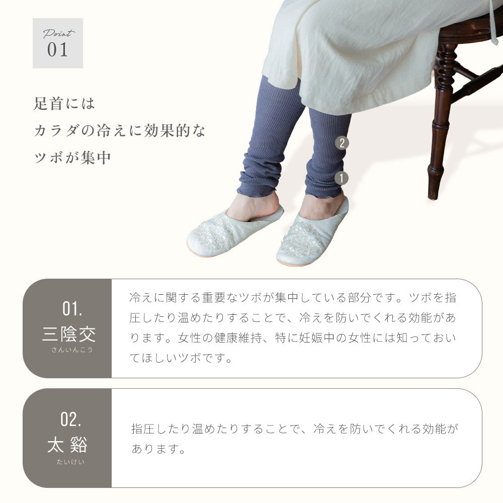 【選べる2足セット】リネンコットンリブ編みレッグウォーマー(フレンチ)