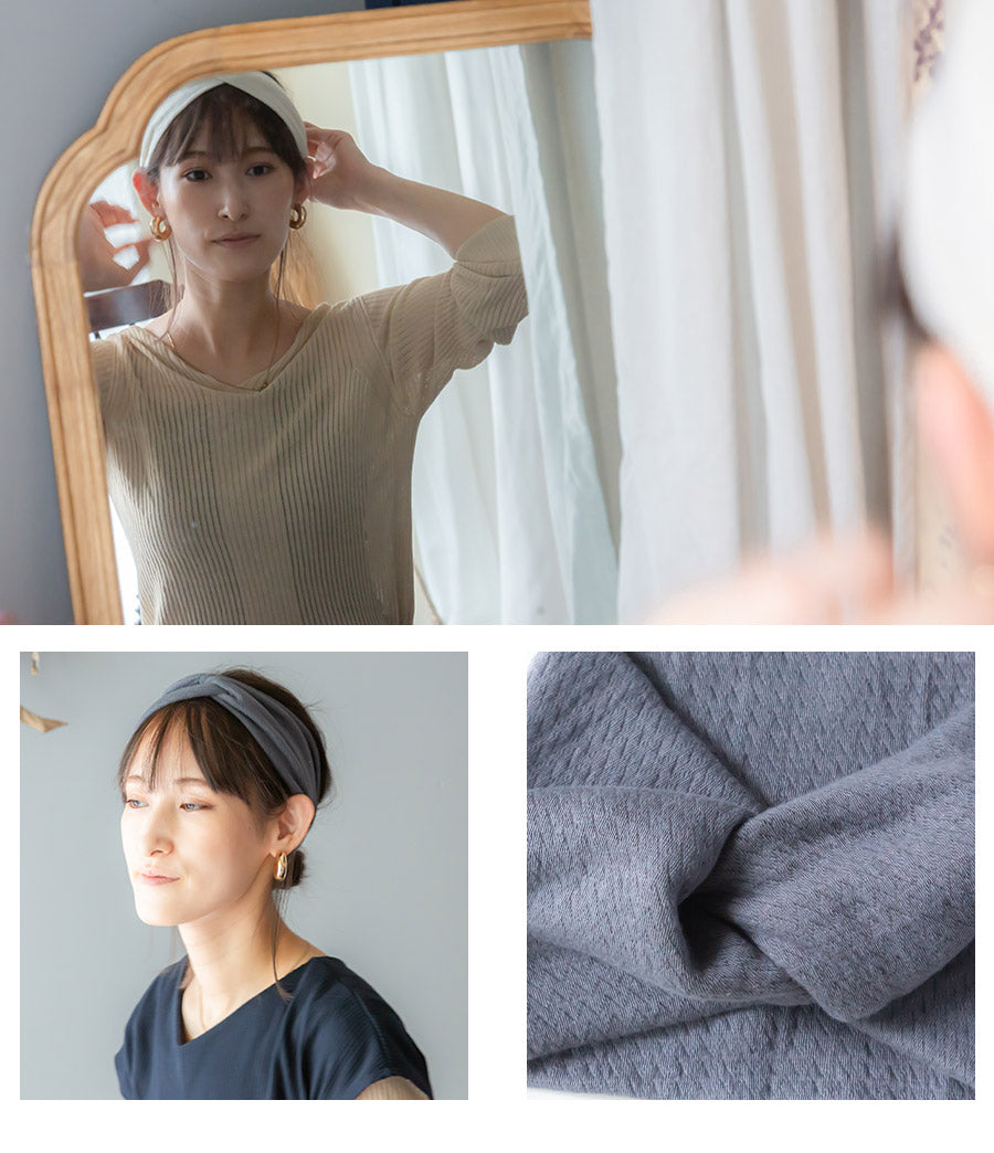 【2枚セット】もっちりシルククロス ヘアバンド