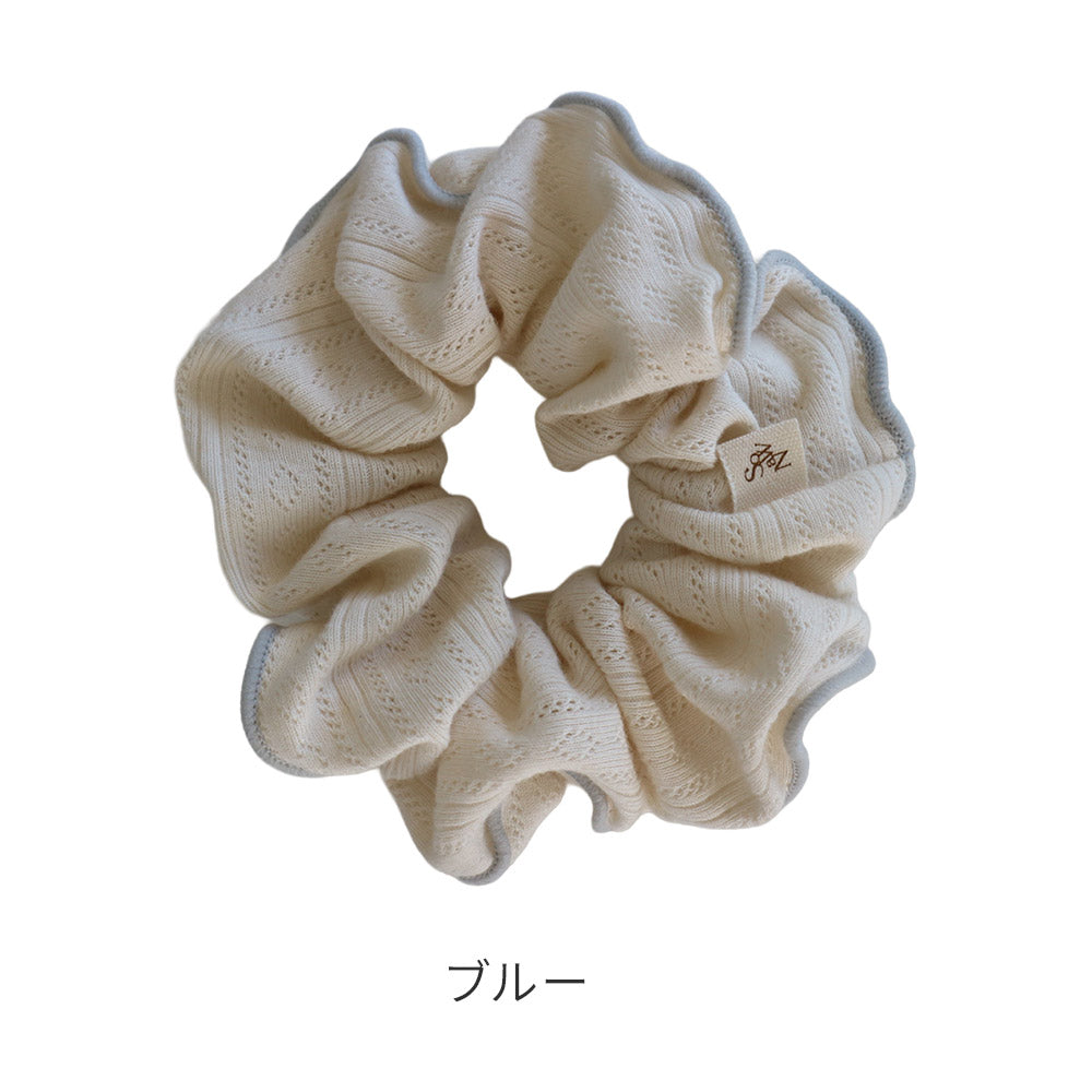 【1〜2個セット】パターンメッシュ バイカラー シュシュ