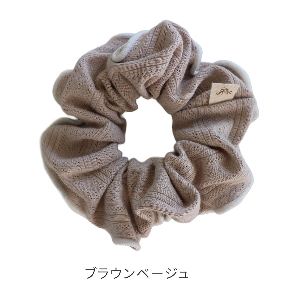 【1〜2個セット】パターンメッシュ バイカラー シュシュ